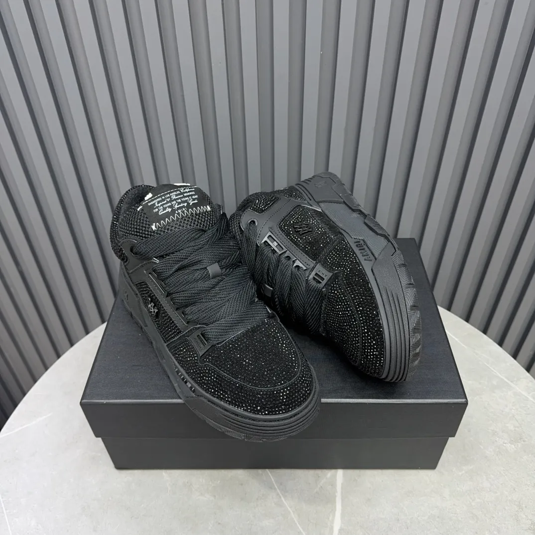 Men's shoes 💰760💰 AMIRI AMIRI fashion brand hot sale 🔥 Available all year round, couples 💑 Official website synchronization Imported fabrics 1⃣️ vs 1⃣️ replica, original factory special original sole, 35-45 (45. non-refundable)